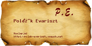 Polák Evariszt névjegykártya